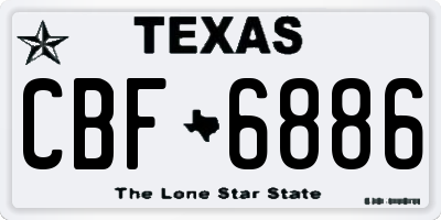 TX license plate CBF6886