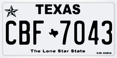 TX license plate CBF7043