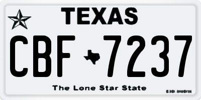 TX license plate CBF7237