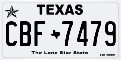 TX license plate CBF7479