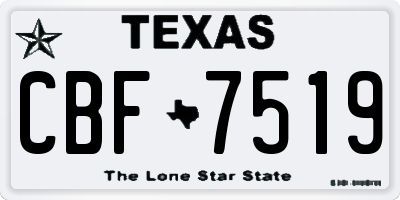 TX license plate CBF7519