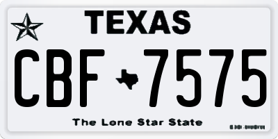TX license plate CBF7575