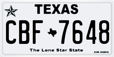 TX license plate CBF7648