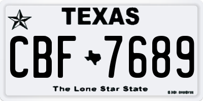 TX license plate CBF7689