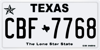 TX license plate CBF7768