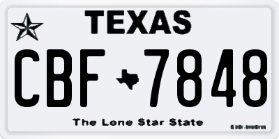 TX license plate CBF7848