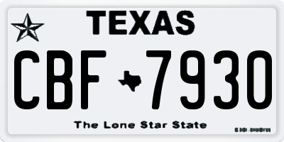 TX license plate CBF7930