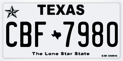 TX license plate CBF7980