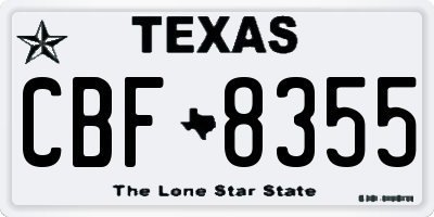 TX license plate CBF8355