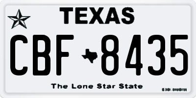 TX license plate CBF8435