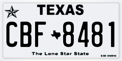 TX license plate CBF8481