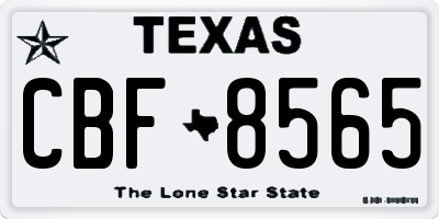 TX license plate CBF8565