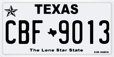 TX license plate CBF9013