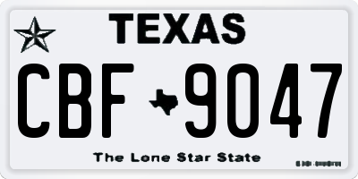 TX license plate CBF9047