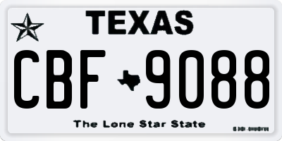 TX license plate CBF9088
