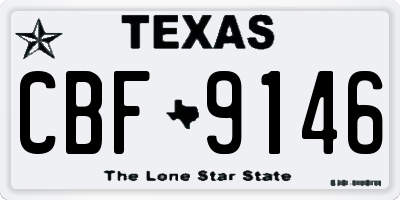 TX license plate CBF9146
