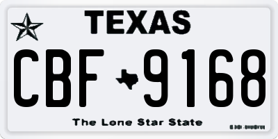 TX license plate CBF9168
