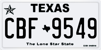 TX license plate CBF9549