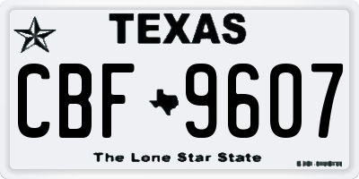 TX license plate CBF9607