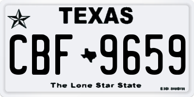 TX license plate CBF9659