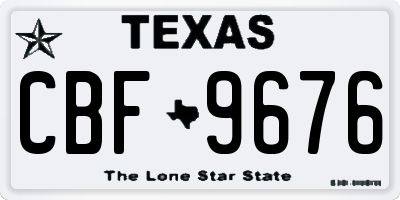 TX license plate CBF9676