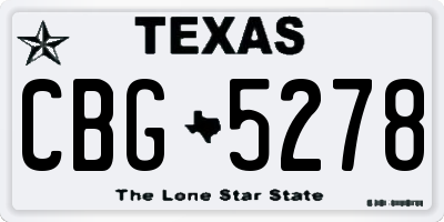TX license plate CBG5278
