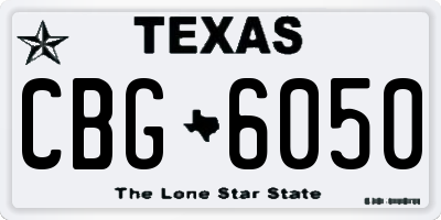 TX license plate CBG6050