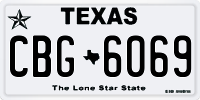 TX license plate CBG6069