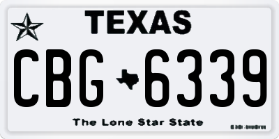 TX license plate CBG6339