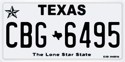 TX license plate CBG6495