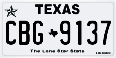 TX license plate CBG9137