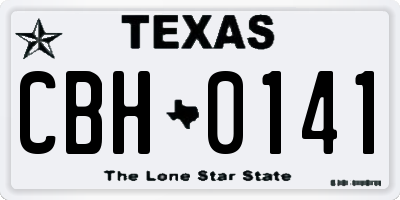 TX license plate CBH0141