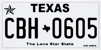 TX license plate CBH0605