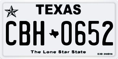 TX license plate CBH0652
