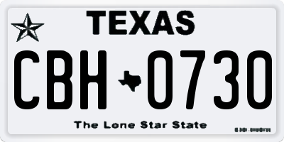 TX license plate CBH0730