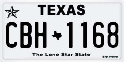 TX license plate CBH1168