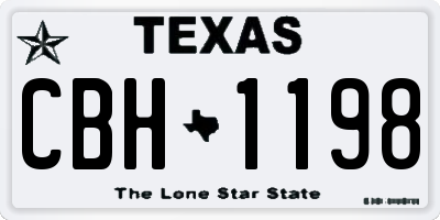 TX license plate CBH1198