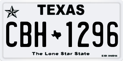 TX license plate CBH1296