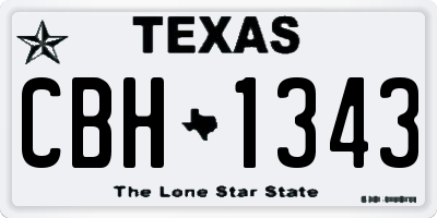 TX license plate CBH1343