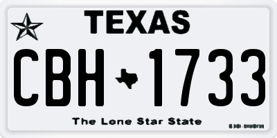 TX license plate CBH1733