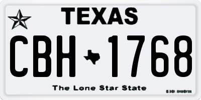 TX license plate CBH1768