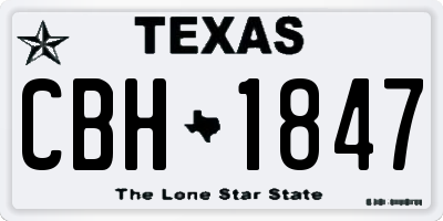 TX license plate CBH1847