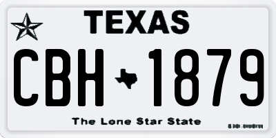 TX license plate CBH1879