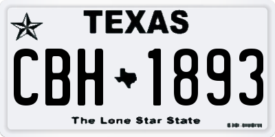 TX license plate CBH1893