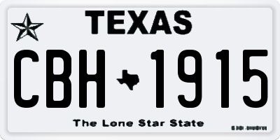 TX license plate CBH1915