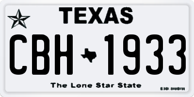 TX license plate CBH1933