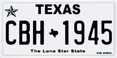 TX license plate CBH1945