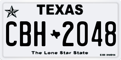 TX license plate CBH2048
