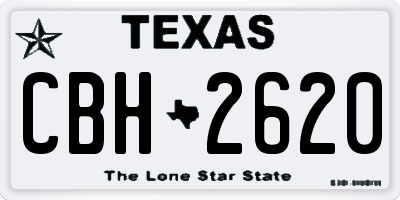 TX license plate CBH2620