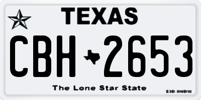 TX license plate CBH2653